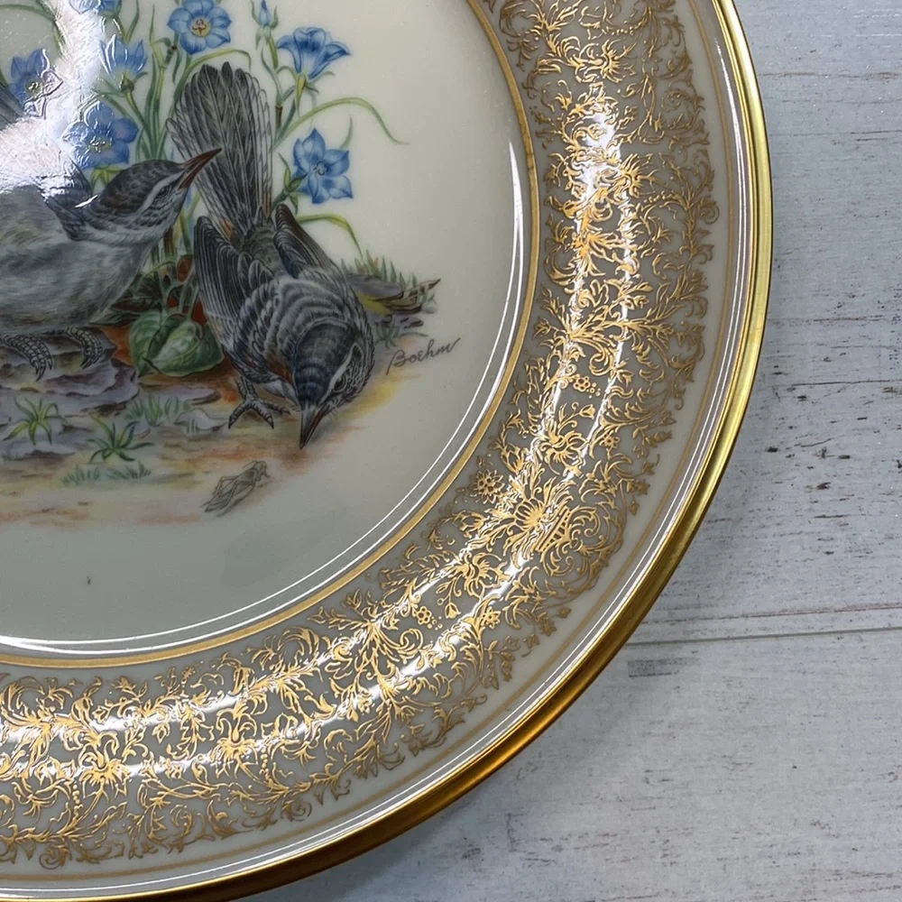 Lenox Limited Edition Bohem Birds Mockingbirds 1978 Dinner Plate